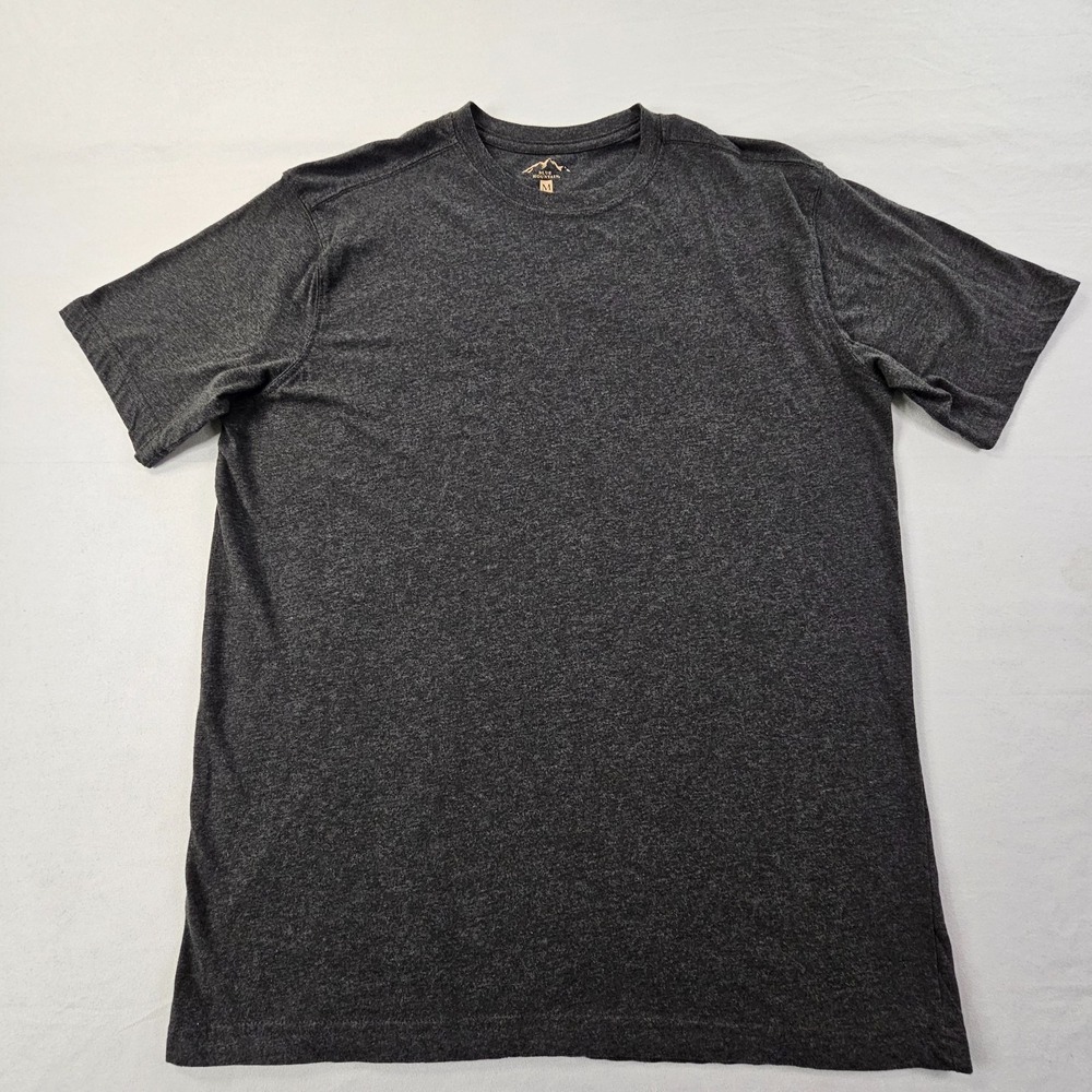 Blue Mountain Gray Short Sleeve Cotton Blend T-Shirt Men's M